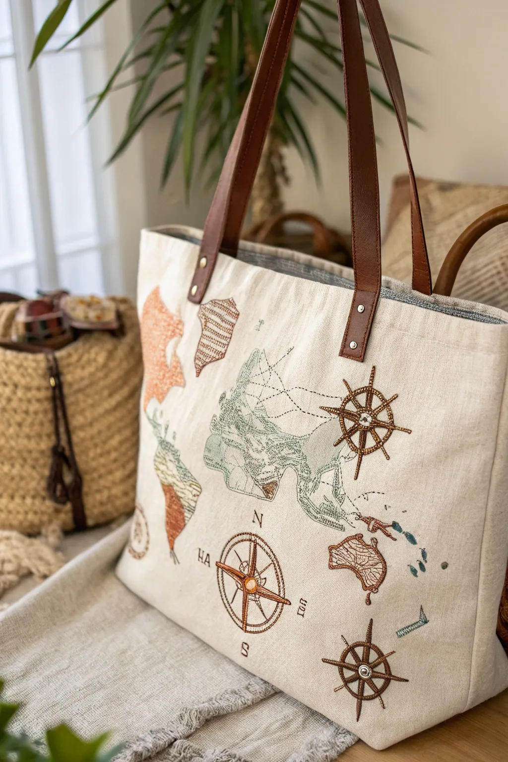 Carry your wanderlust in style with this minimalist travel-inspired tote bag.
