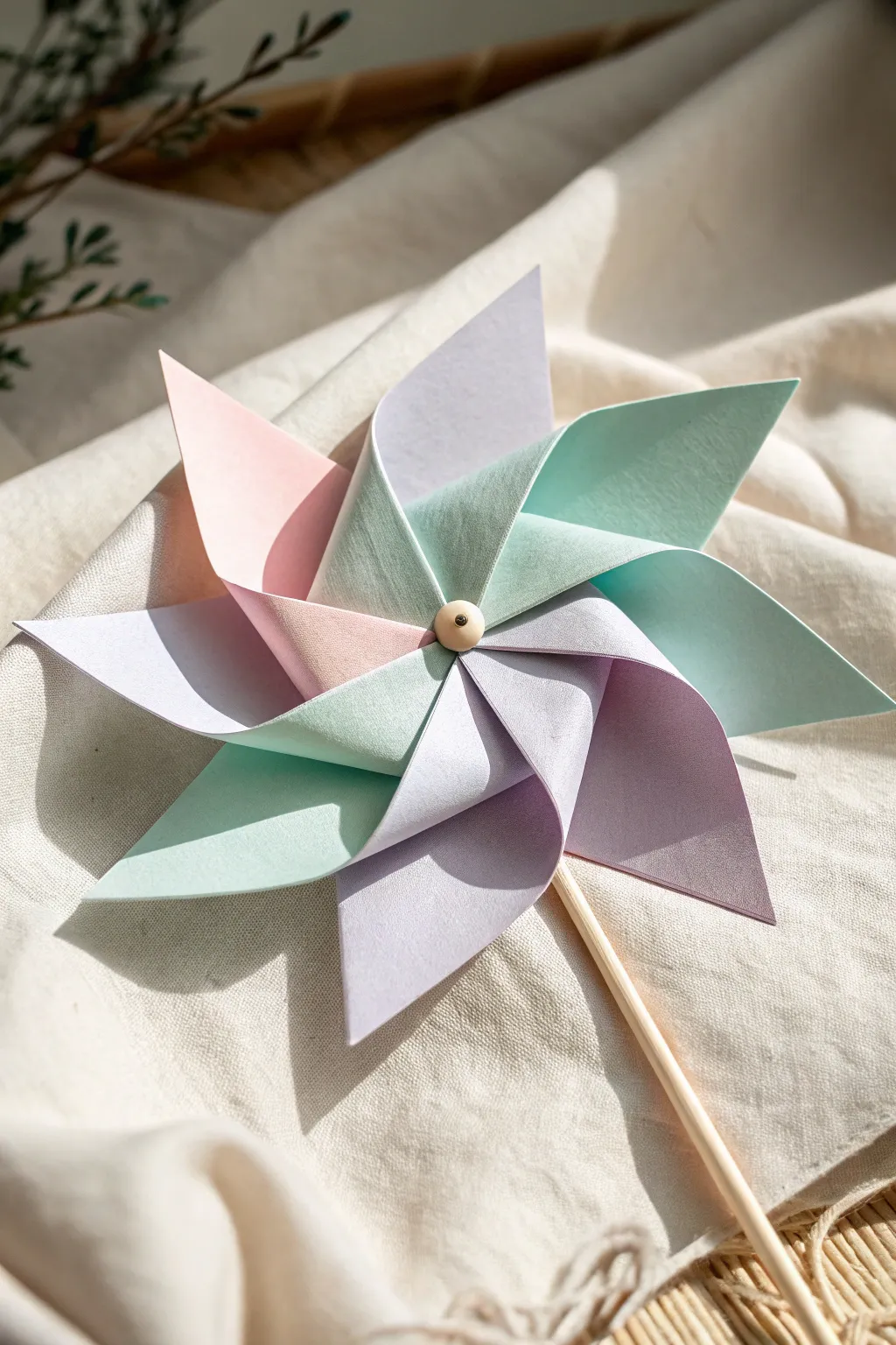 Catch the breeze with this charming origami pinwheel, where simplicity meets playful elegance.