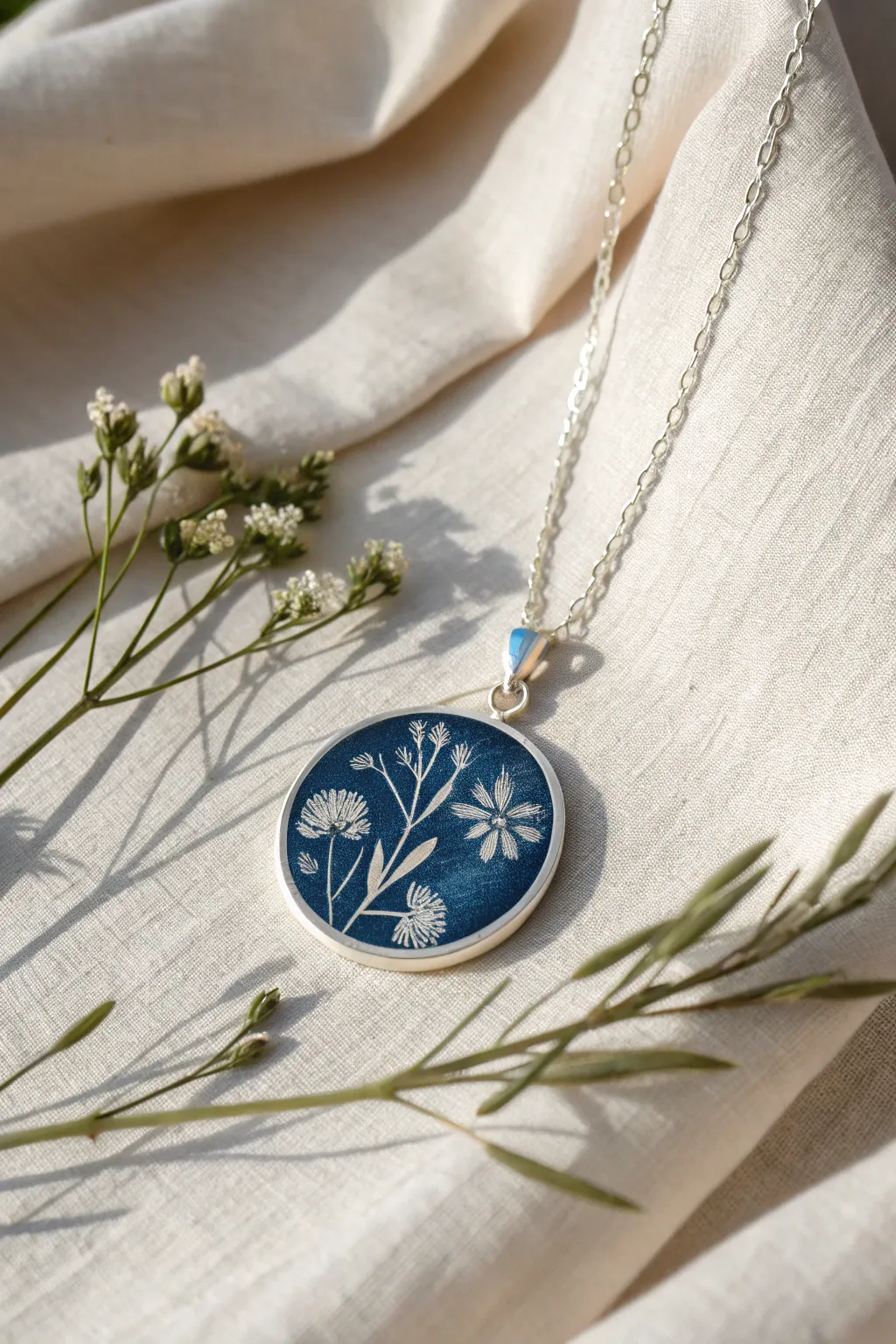 Wear your art: Embrace the elegance of cyanotype in minimalist jewelry.