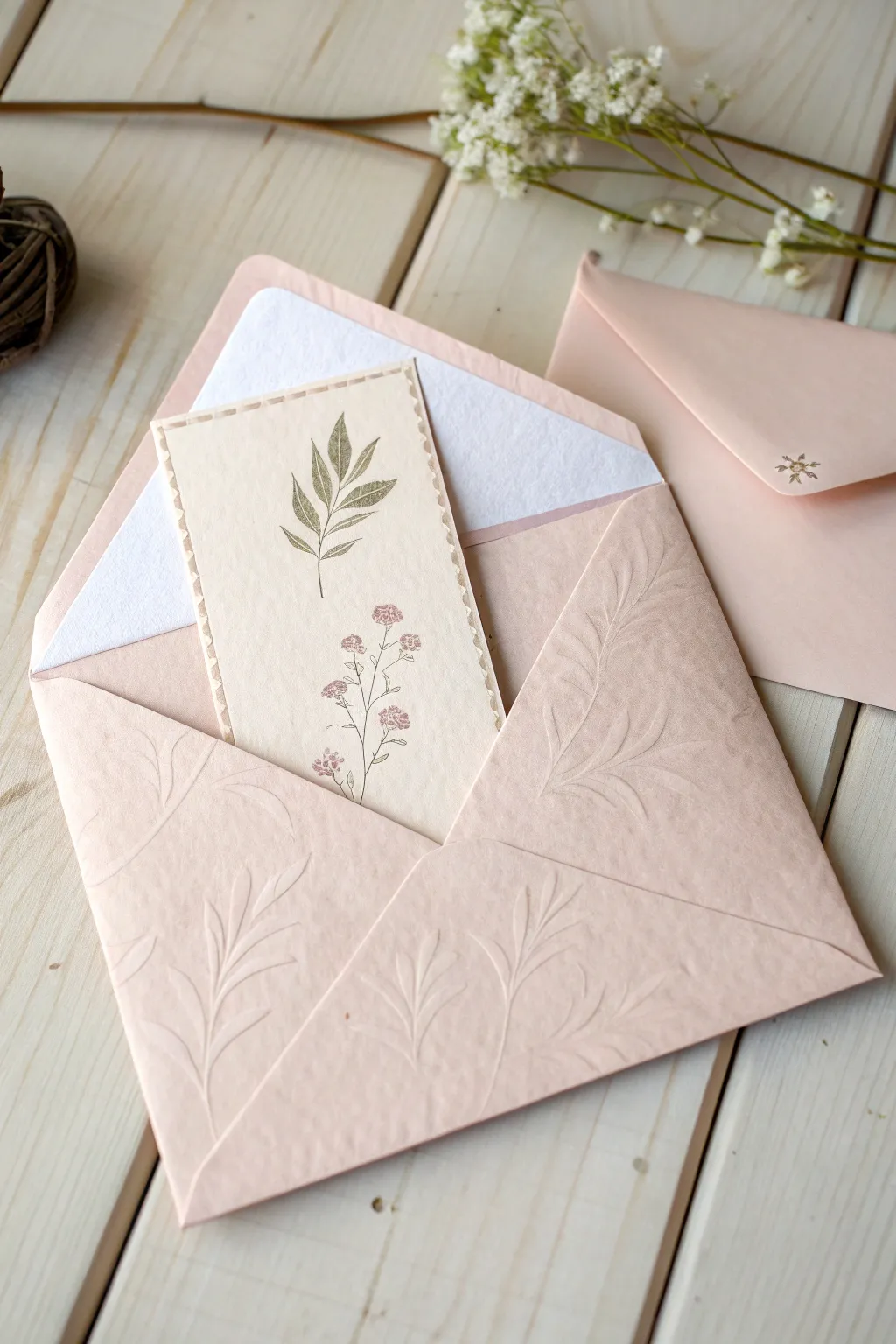 Add a touch of intrigue and elegance with tuck-in elements for your envelopes. #MinimalistCharm #ScandiBoho