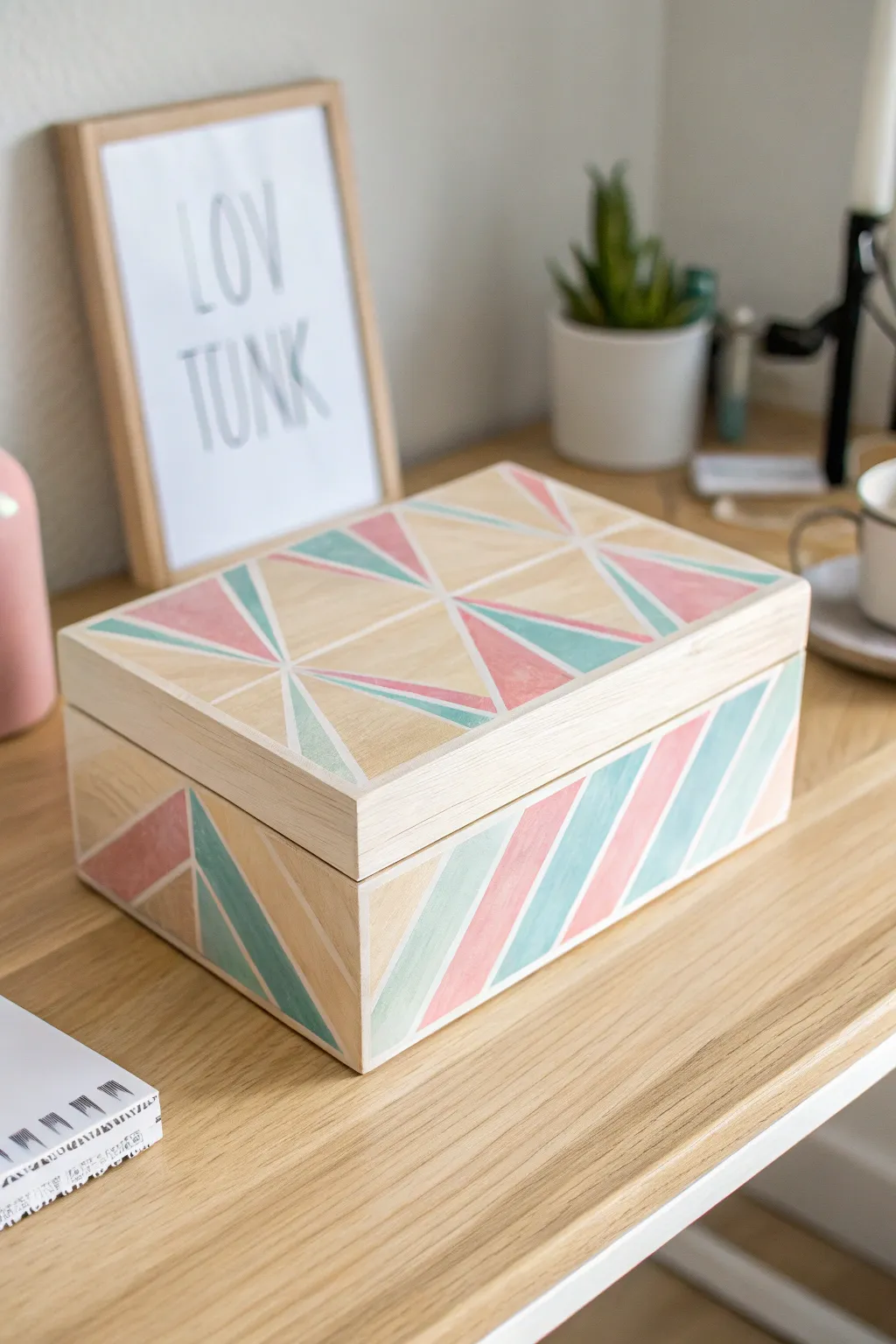 Elevate your decor with a touch of geometric elegance. #MinimalistCraft #BohoChic