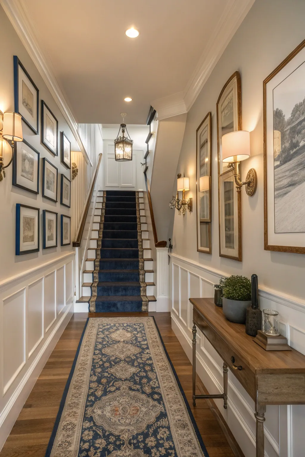 Achieve balance and harmony with symmetrical designs in your hallway.