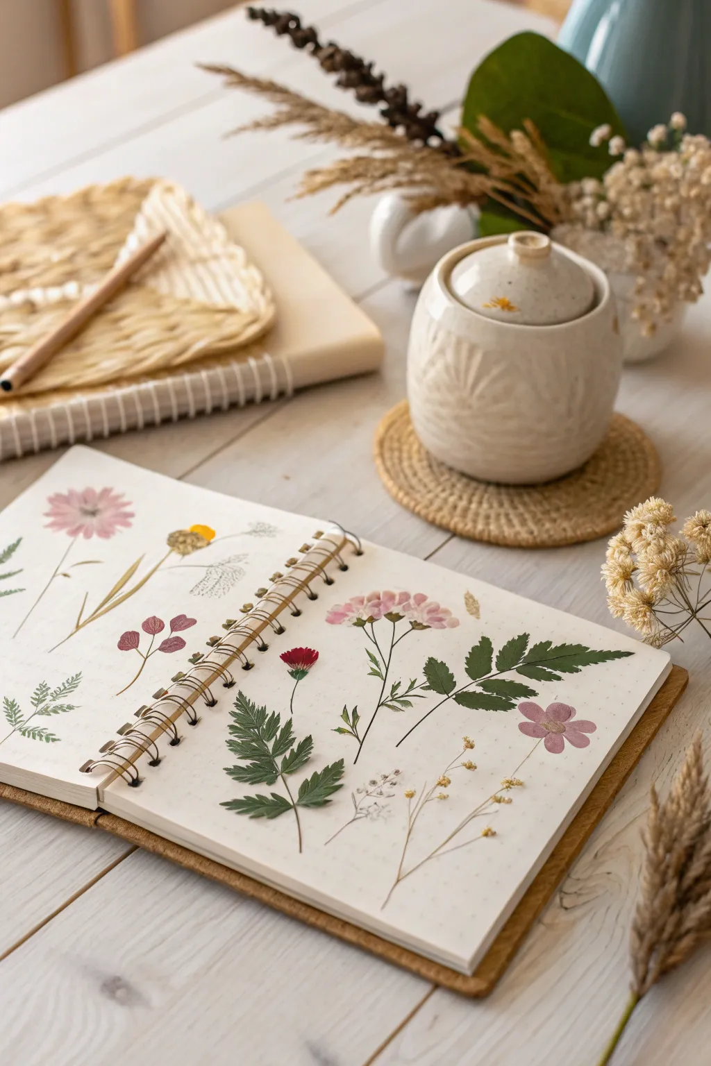 Embrace nature's elegance with eco-friendly notebook decor.