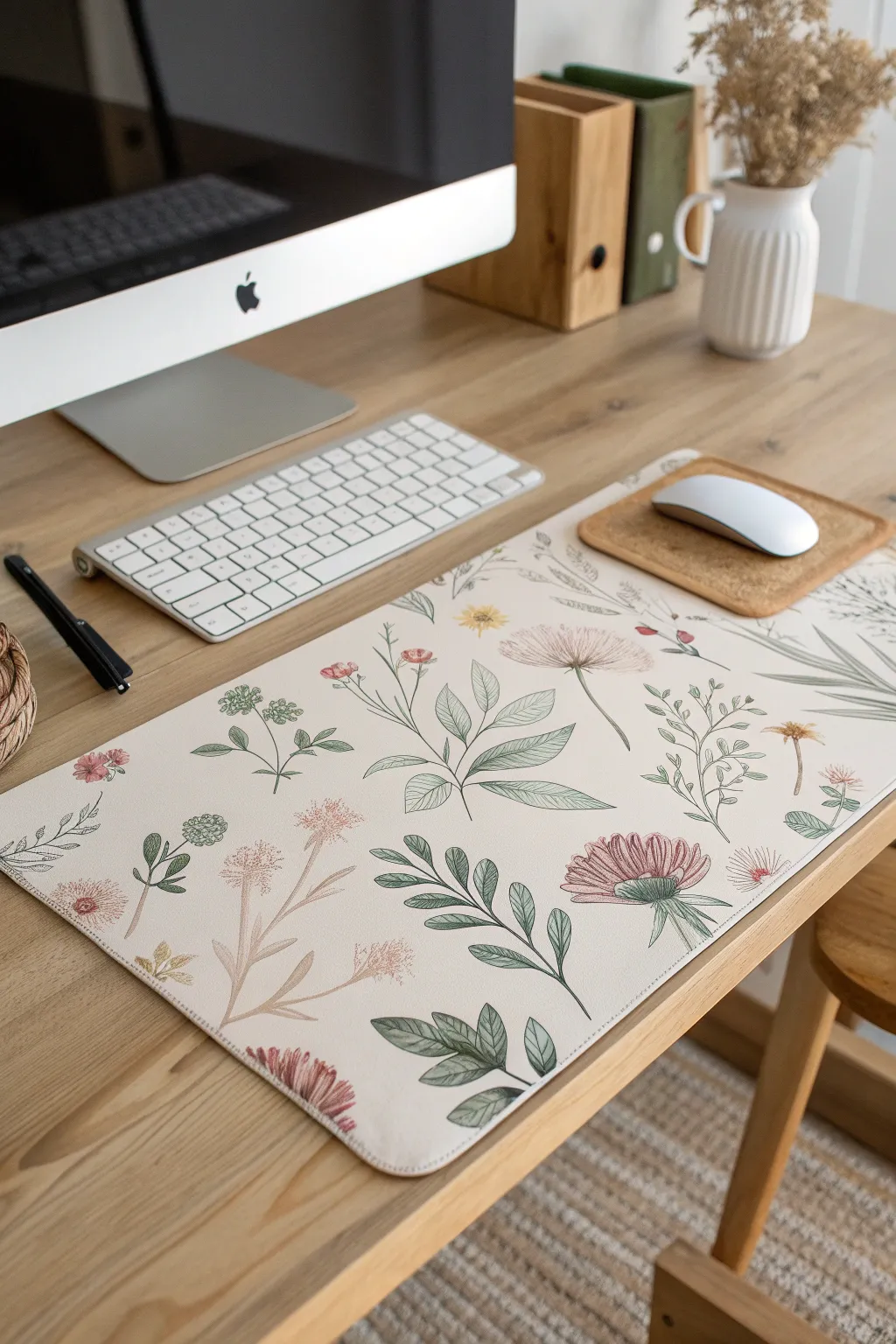 Transform your workspace into a serene garden escape with this elegant floral desk pad. 🌸✨