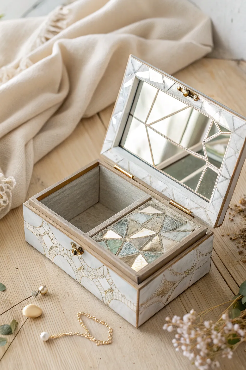 Shimmering Elegance: Transform your jewelry box into a luminous work of art.