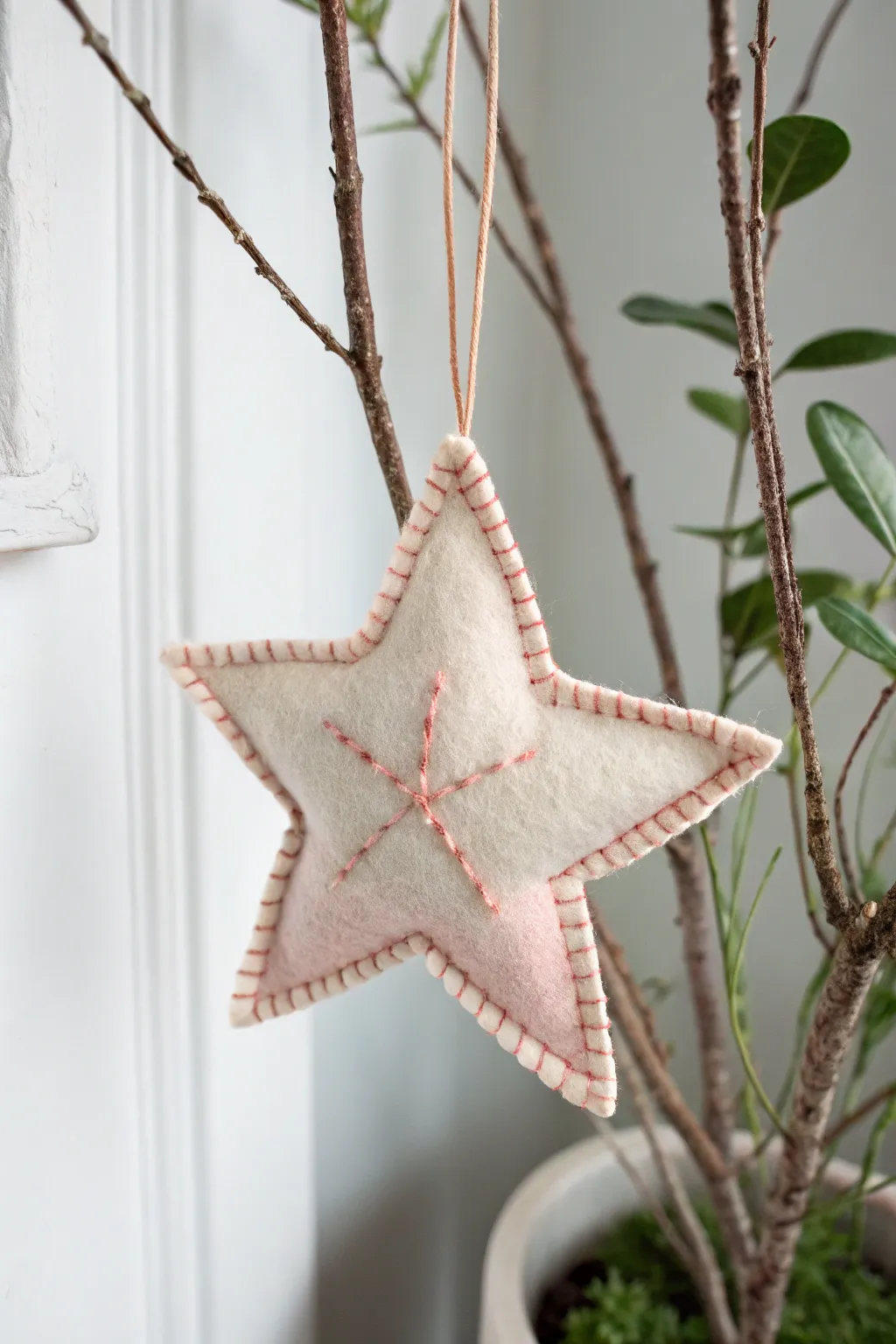 Handcrafted Elegance: Add a touch of charm to your holiday decor with this DIY wool felt ornament.