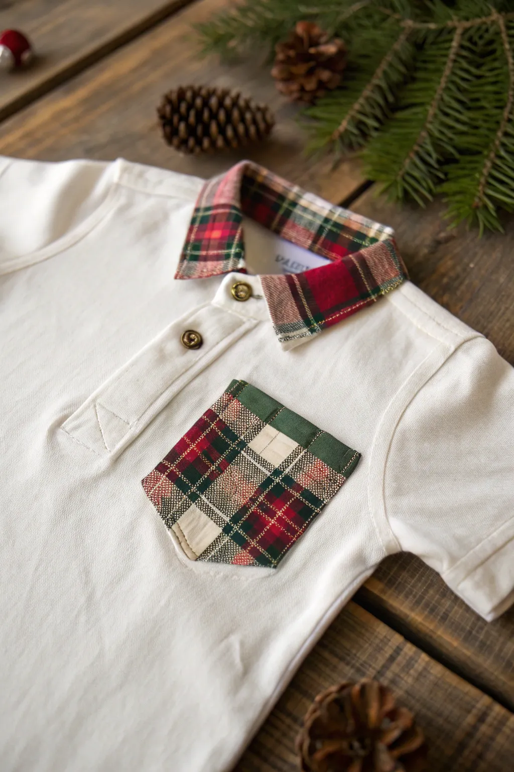 Transform your wardrobe with this DIY plaid patch shirt—classic holiday charm meets minimalist style.