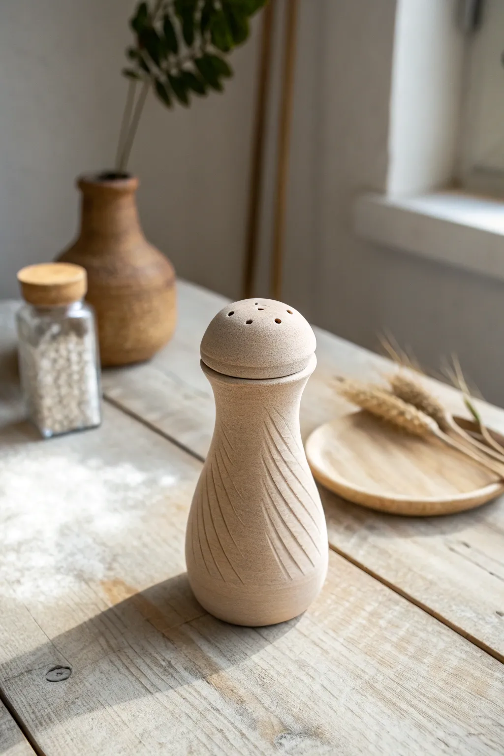Elevate your table setting with sculptural clay shakers - where function meets art.