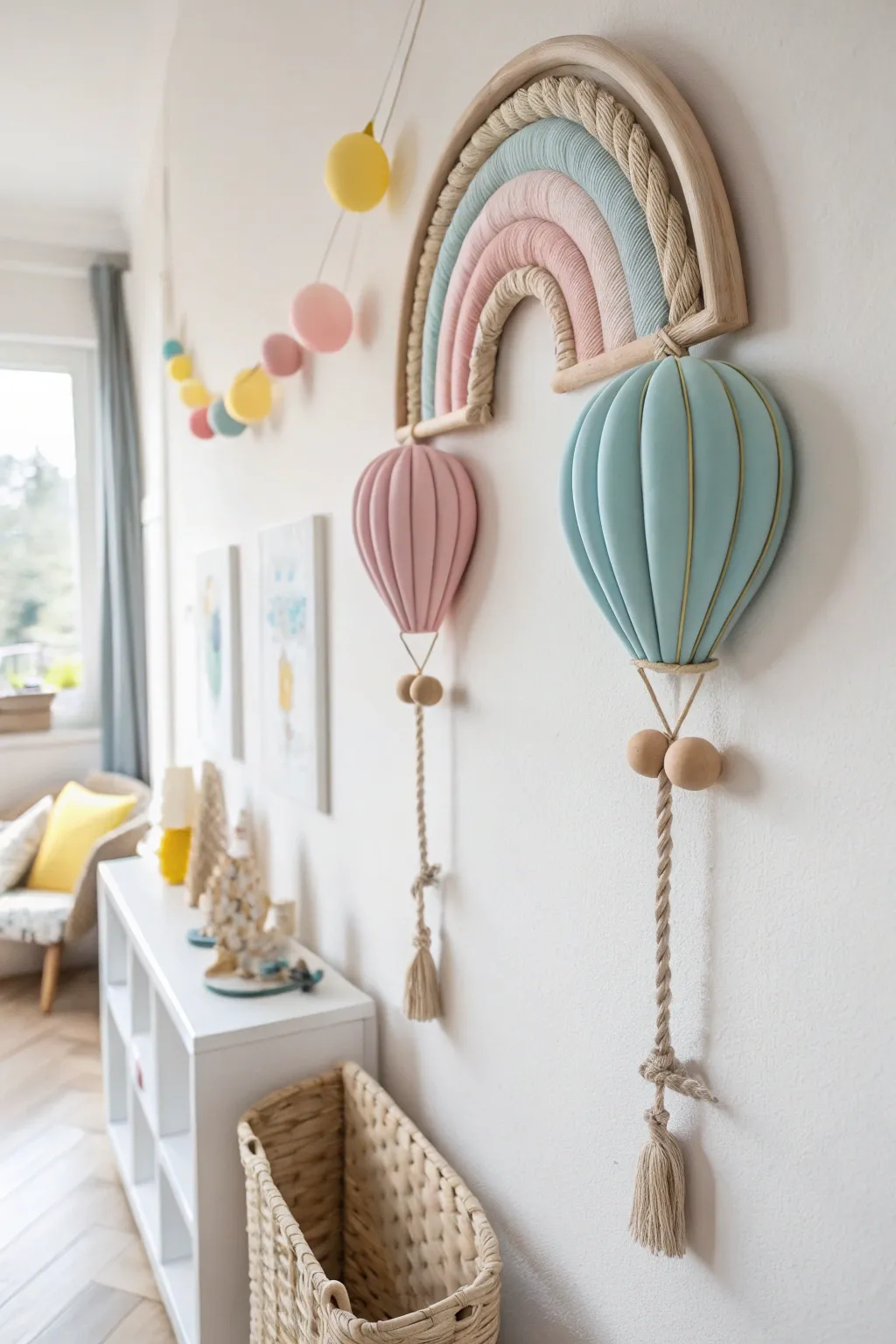 Add a touch of whimsy to your nursery with DIY clay balloon art—where Scandinavian minimalism meets playful creativity!