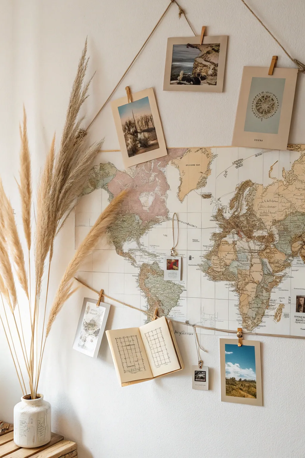 Wanderlust in Every Detail: Create your own travel-themed map collage to inspire your next adventure.