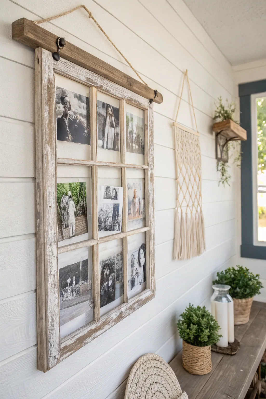 Transform nostalgia into art with this charming DIY window frame display.