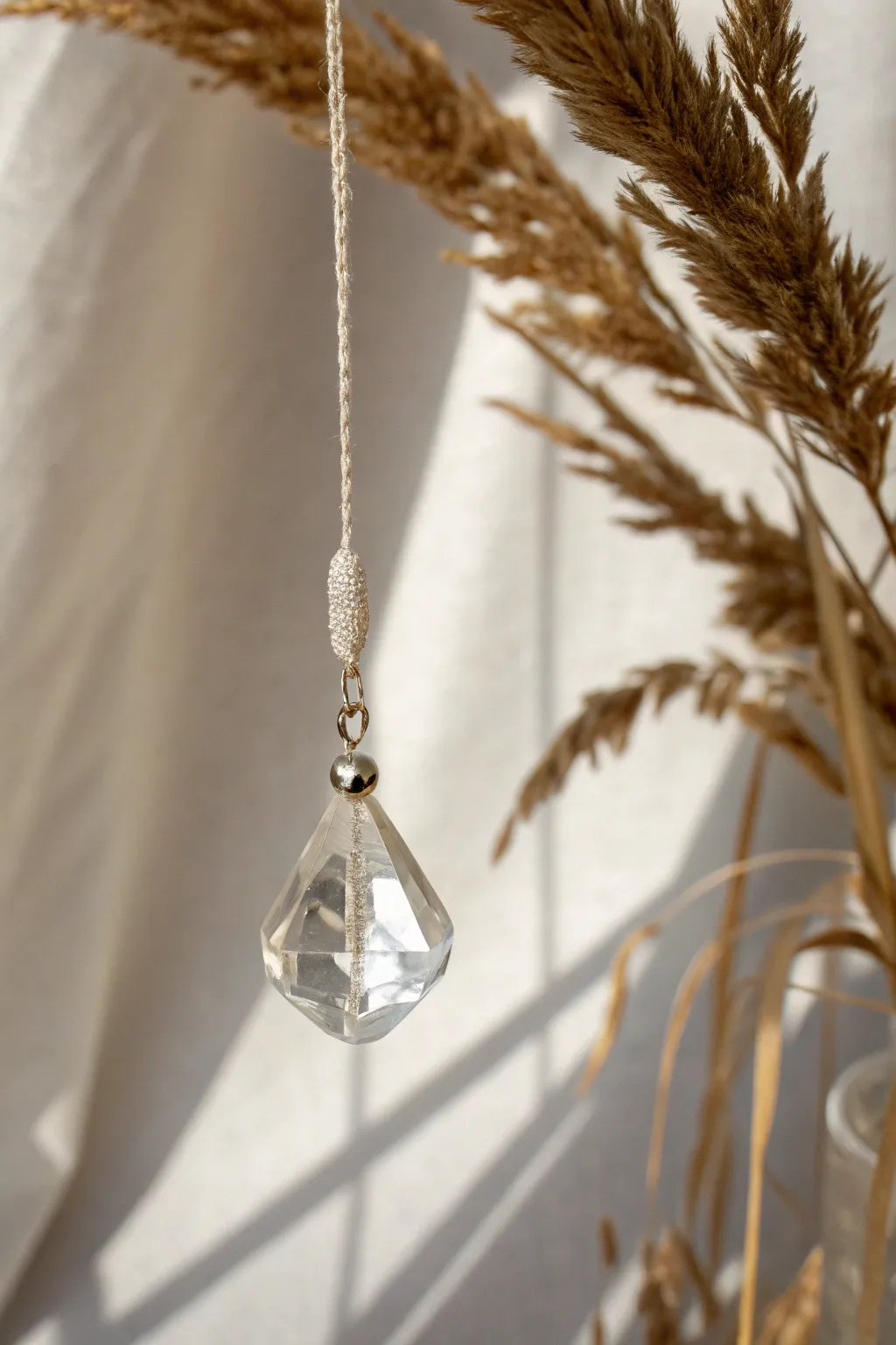 Embrace minimalist elegance with a single crystal pendant.