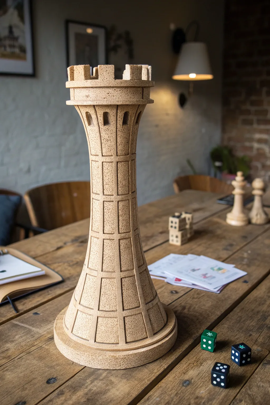 Elevate your game nights with this handcrafted cork board dice tower, where function meets style.