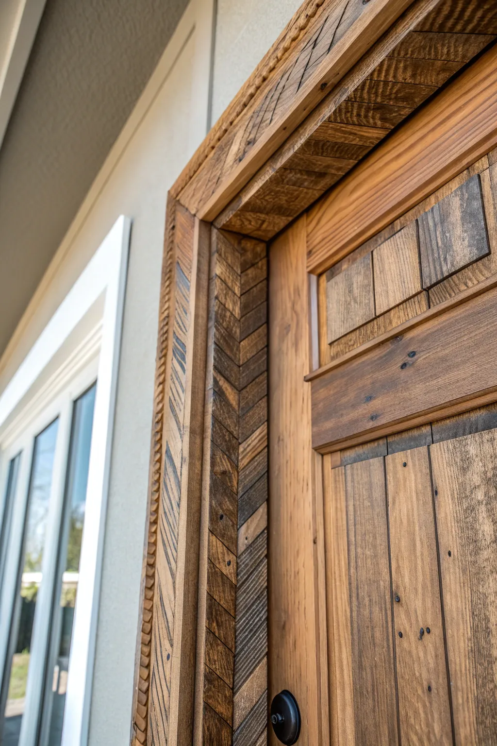 Transform your space with the charm of repurposed pallet wood door trim.