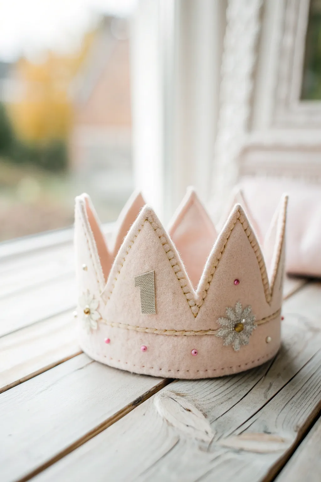 Celebrate in style with a handcrafted felt crown, perfect for your little one's special day!