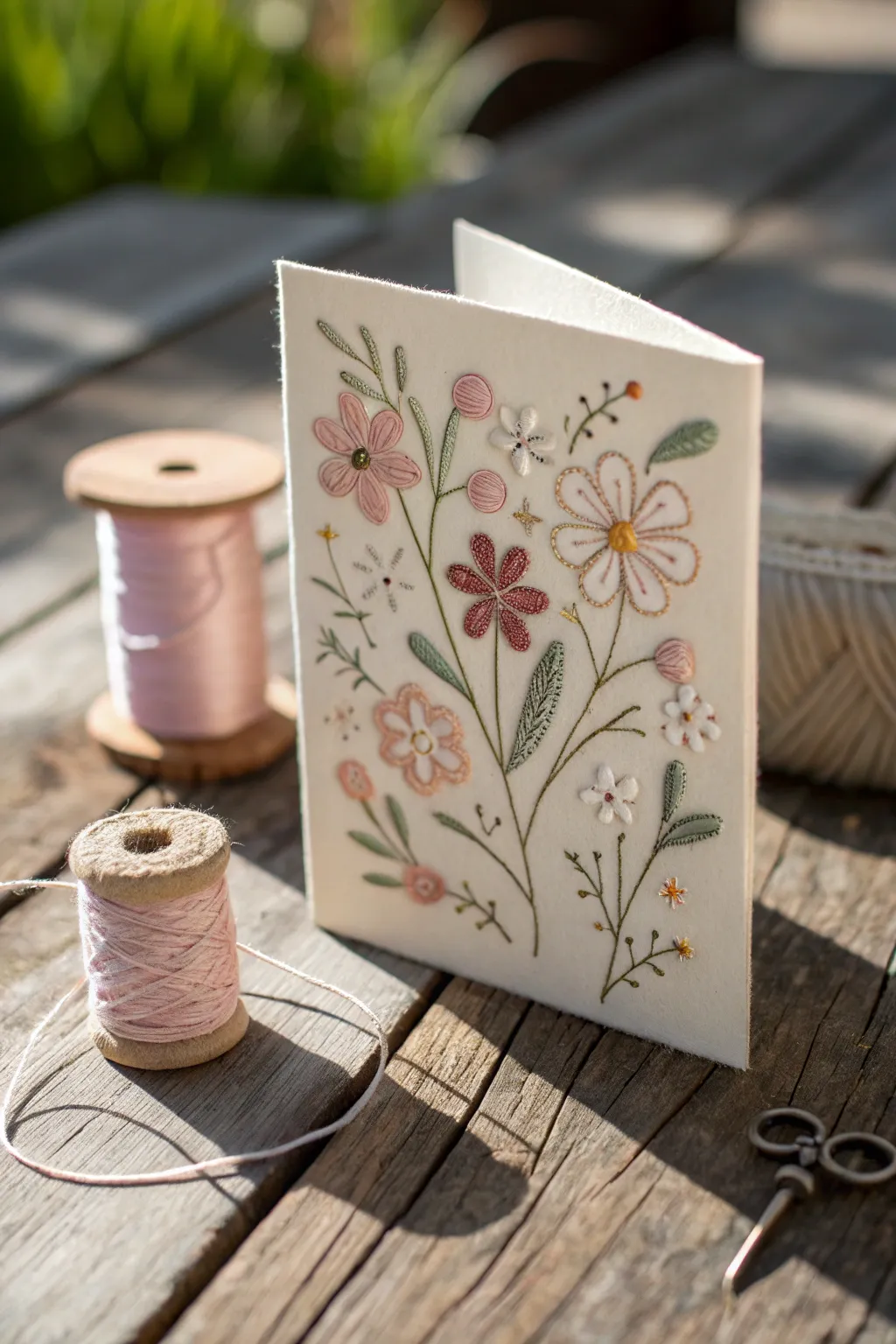 Stitched with Love: Elevate your gift cards with delicate handmade stitches.