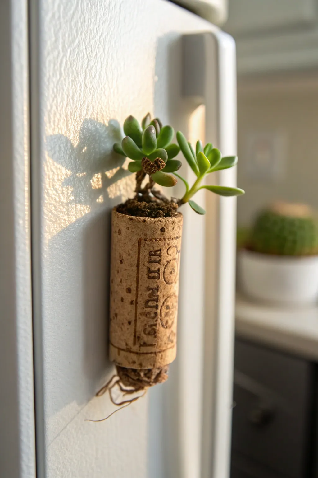 Bring a touch of nature to your kitchen with these charming cork succulent magnets!