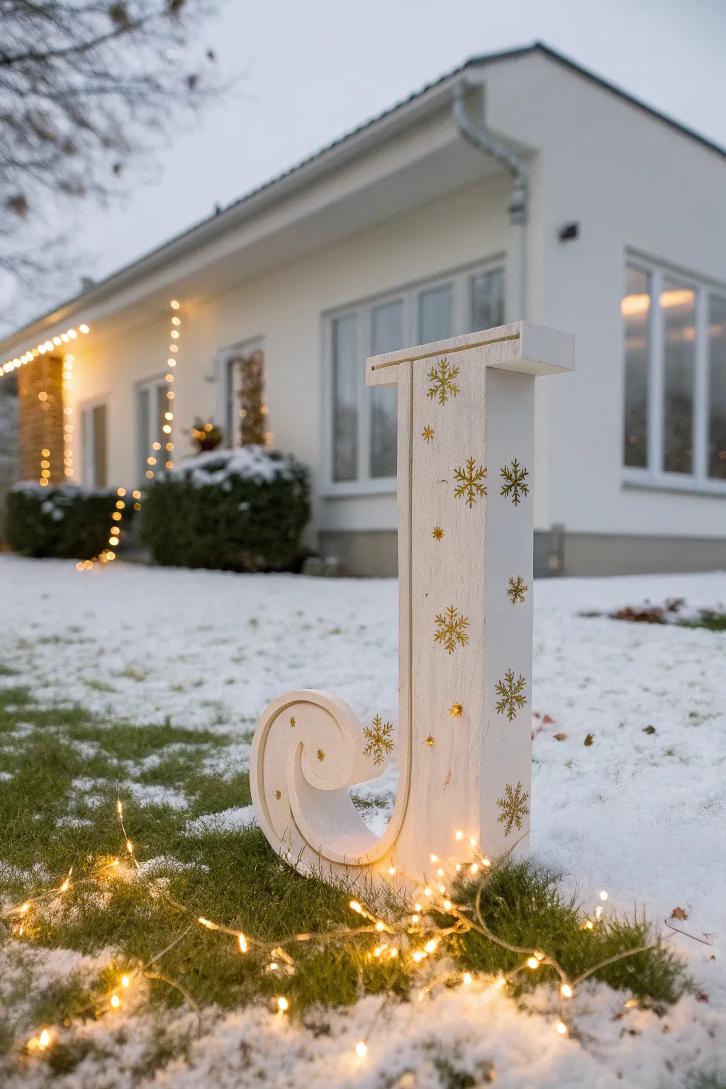 Elevate your outdoor decor with handcrafted jumbo letters for a minimalist Christmas touch.