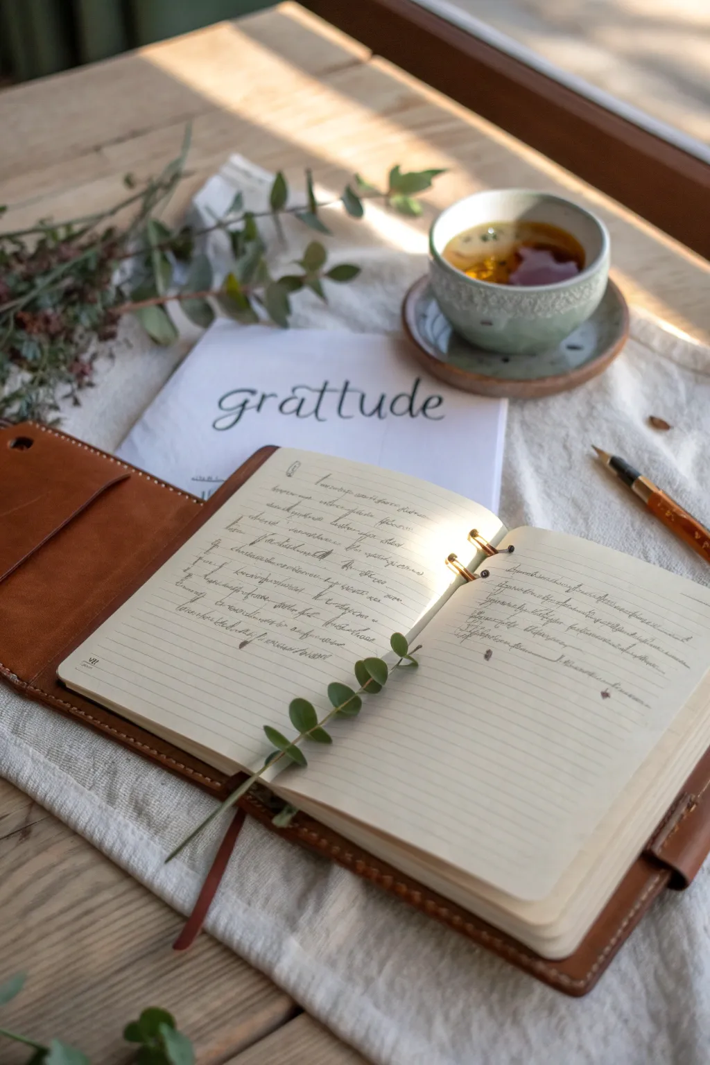 Capture the art of gratitude journaling with elegance and simplicity.