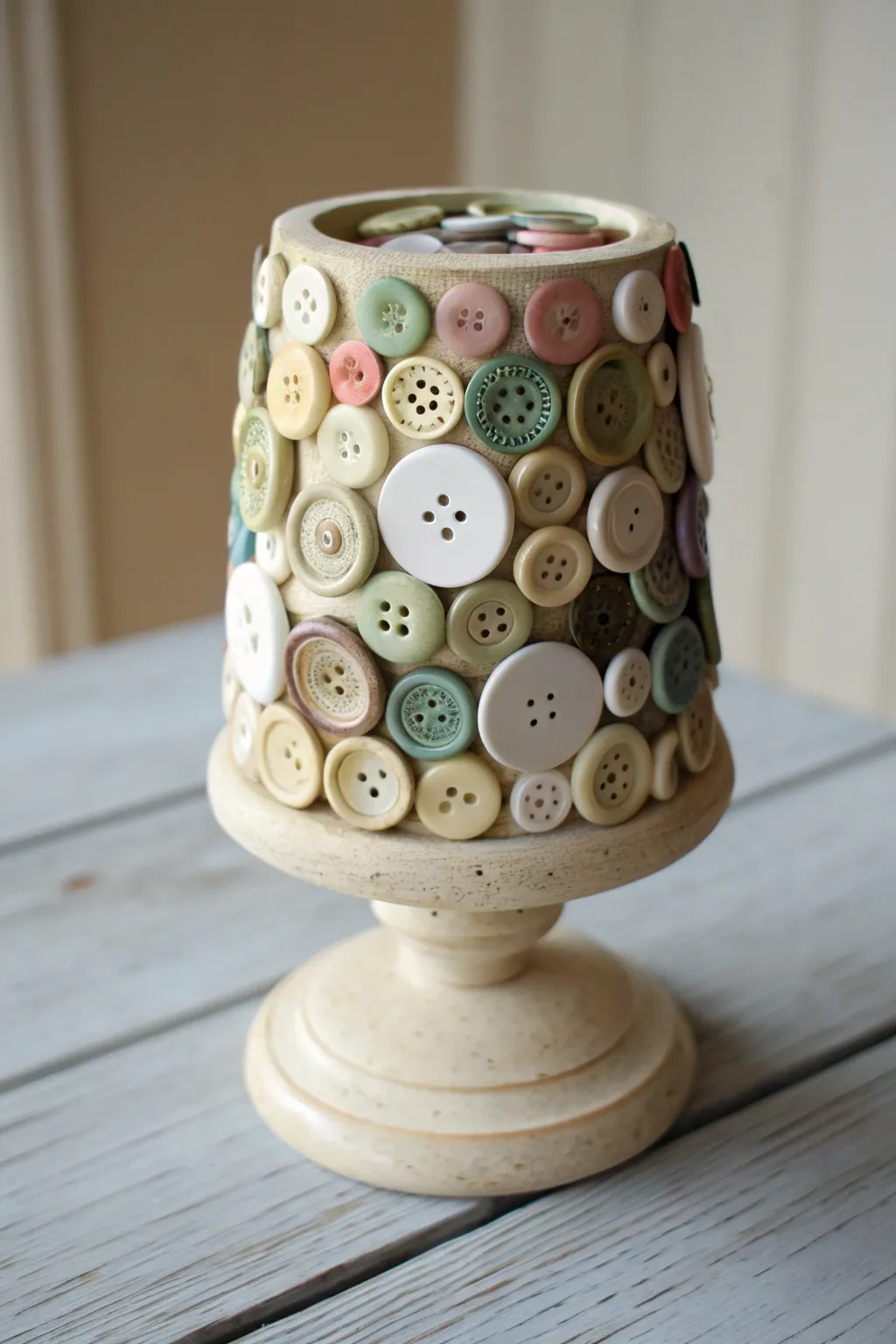 Elevate your plant game with charming button-crafted pot feet.