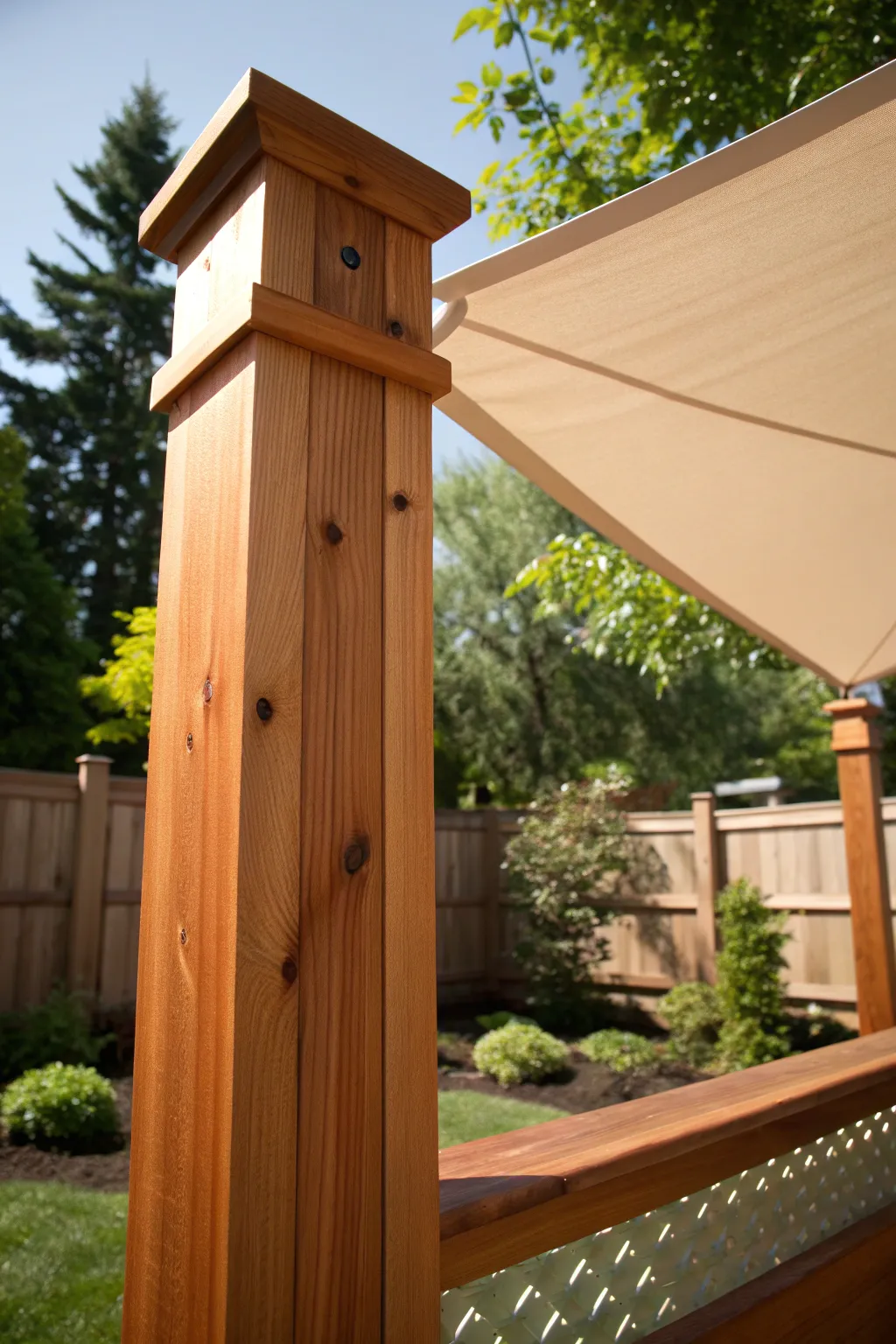 Elevate your backyard with the timeless beauty of cedar and shade.
