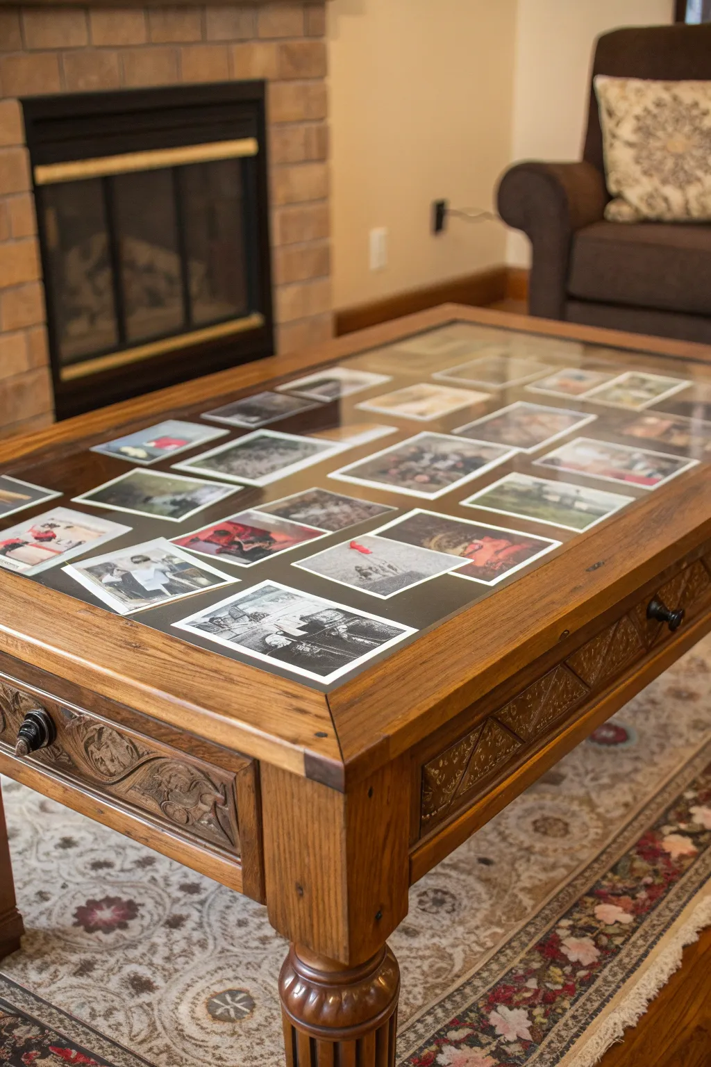 Transform your dining space with a bespoke tabletop of cherished memories and elegant design.