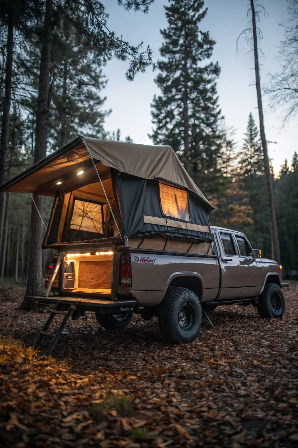 Craft your own adventure with a DIY truck bed tent, perfect for those impromptu nights under the stars.