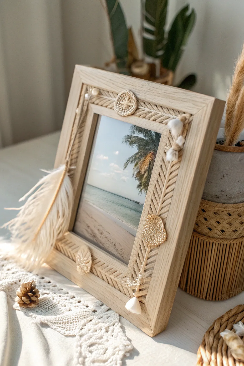 Capture team spirit with a touch of boho elegance: DIY photo frames for cherished memories.