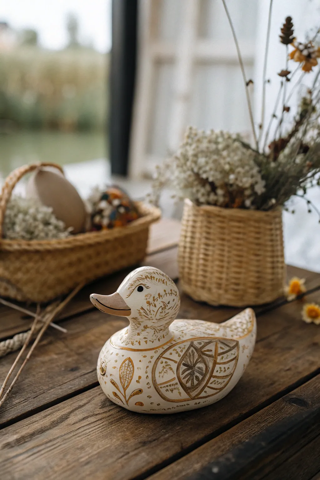 Whimsical Charm: A beautifully crafted rubber duck ready for a charity race.
