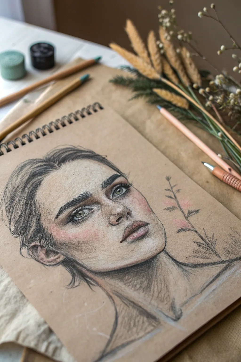 Discover the beauty of textures in your art – elevate your face sketches with the rustic charm of charcoal and pastel.