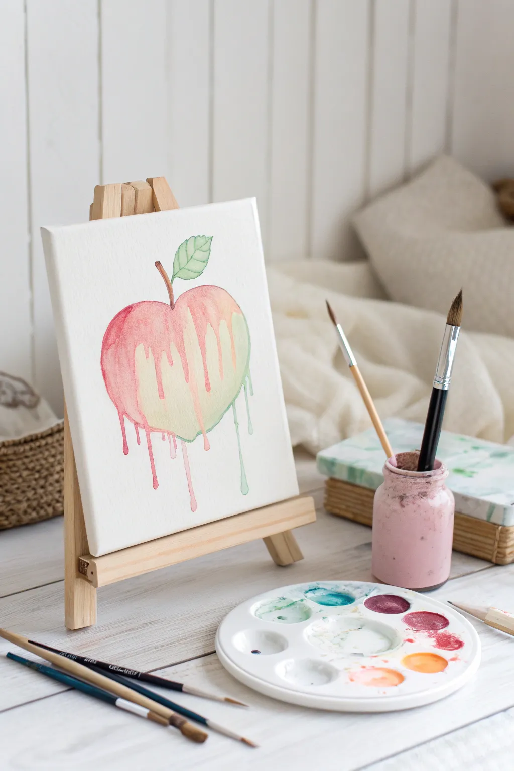 Embrace the beauty of simplicity with a dash of color! Discover the joy of creating stunning dripped paint fruit art.