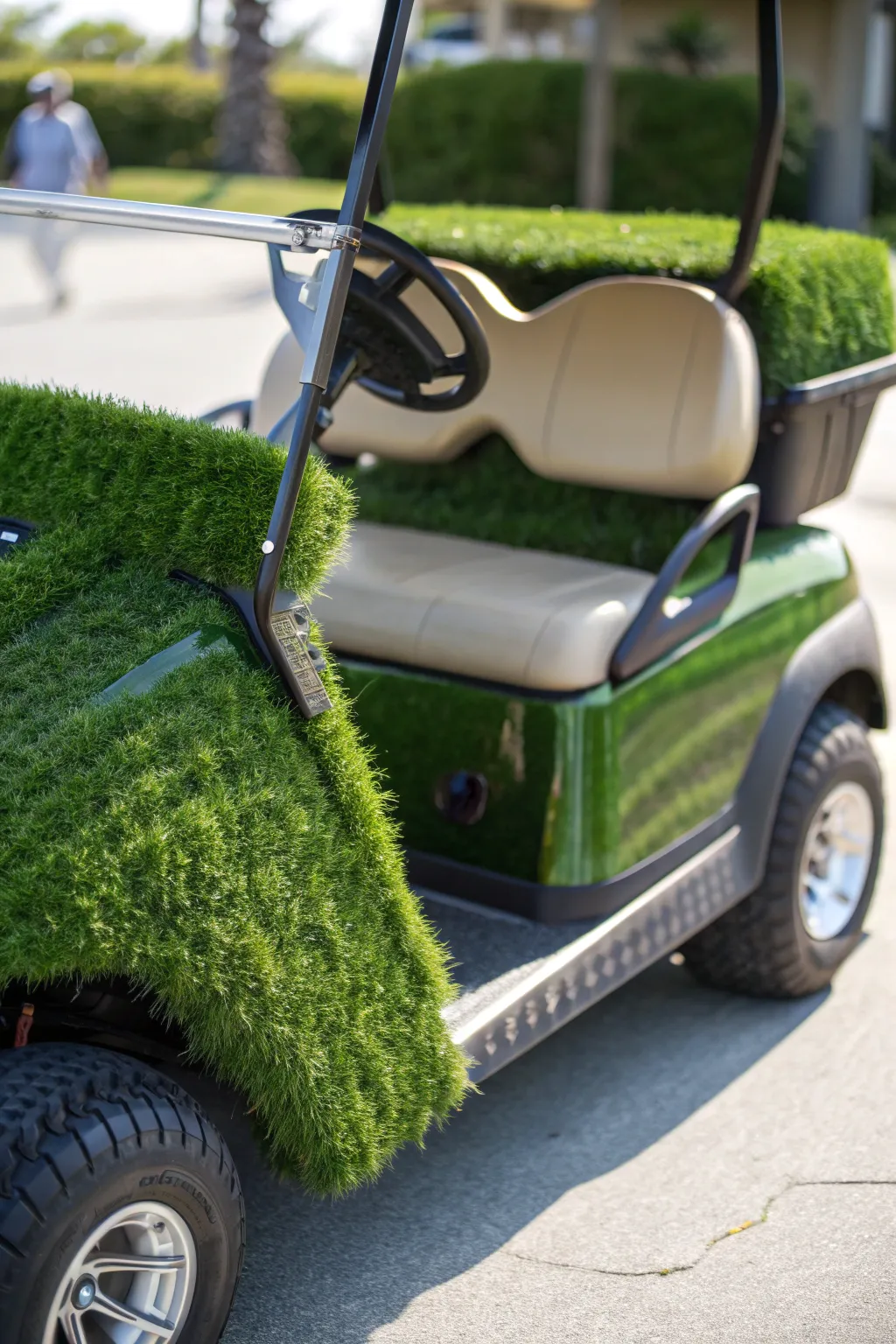 Transform your golf cart with lush faux grass for a standout, natural look!