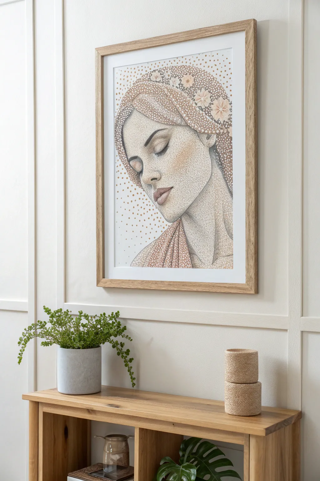 Explore the beauty of self through the art of pointillism – where every dot tells a story of simplicity and elegance.