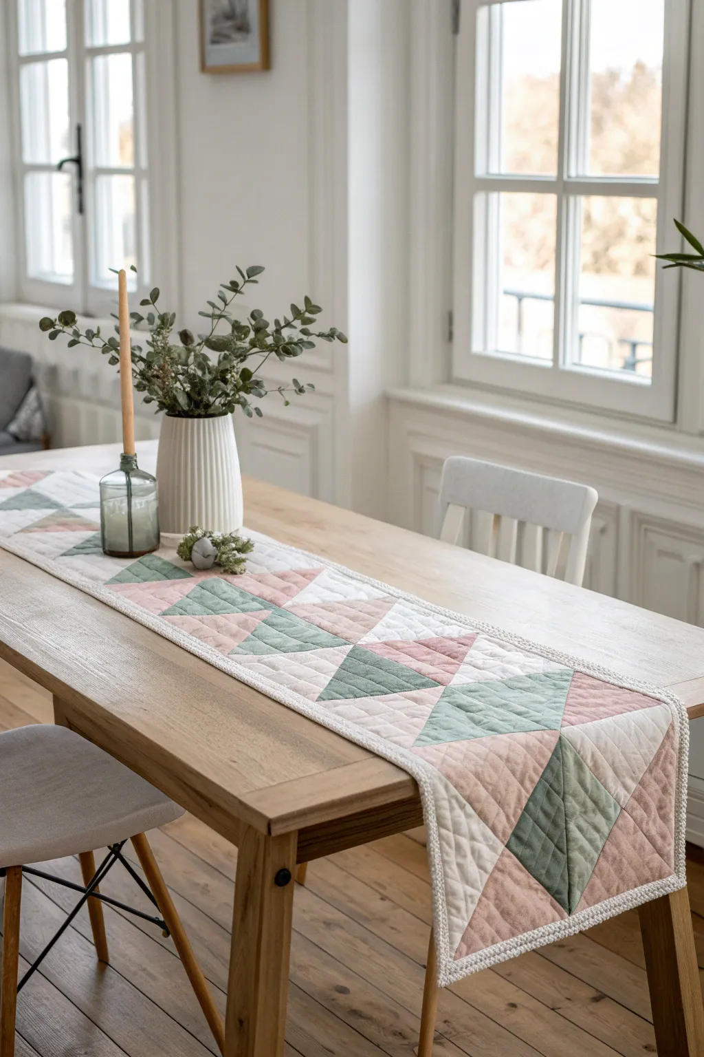 Elevate your dining space with a touch of handcrafted elegance. This quick quilted table runner blends minimalist Scandinavian style with Boho warmth, perfect for your next seasonal refresh.