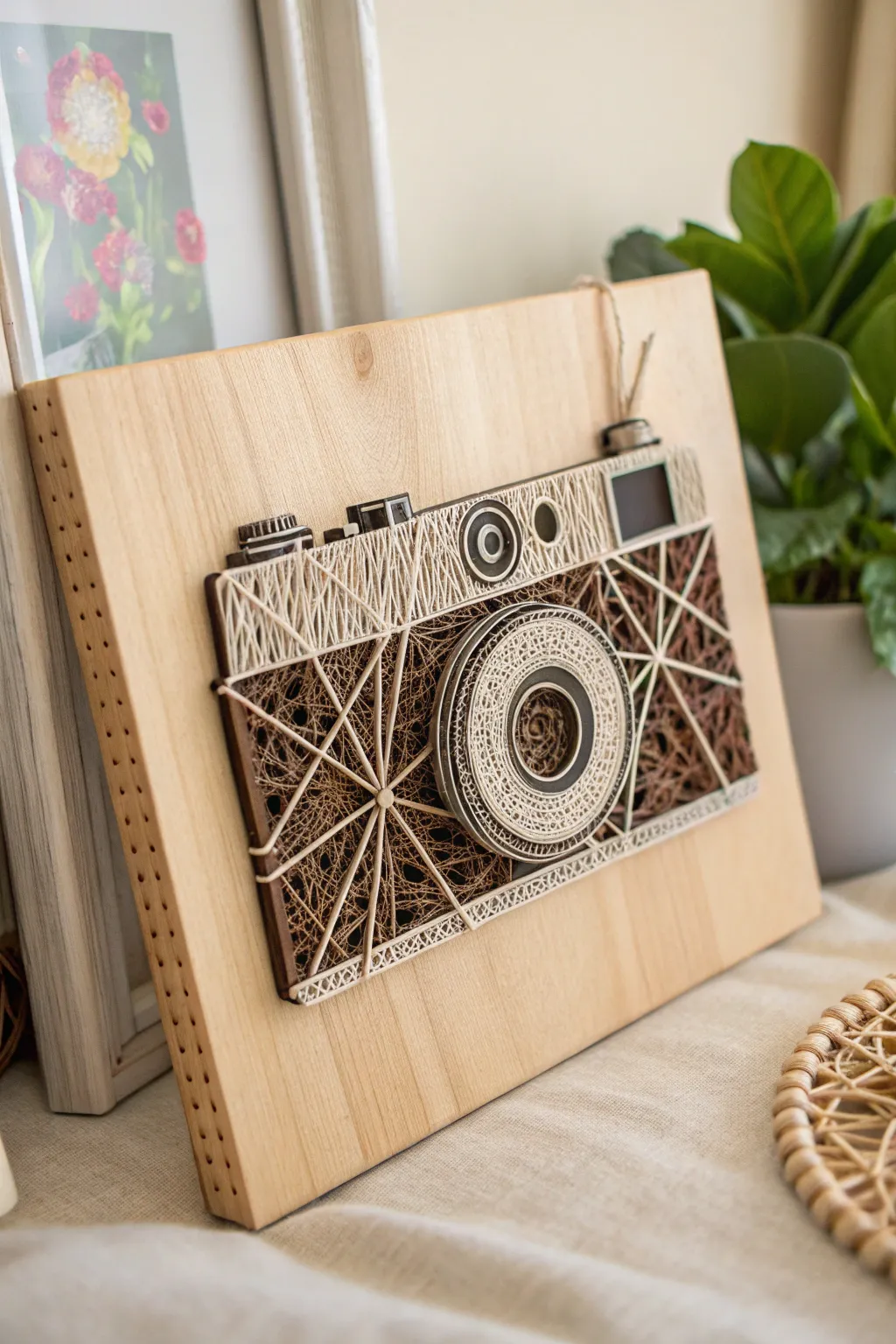 Capture timeless charm with this vintage-inspired string art masterpiece, perfect for adding a nostalgic touch to your home decor.