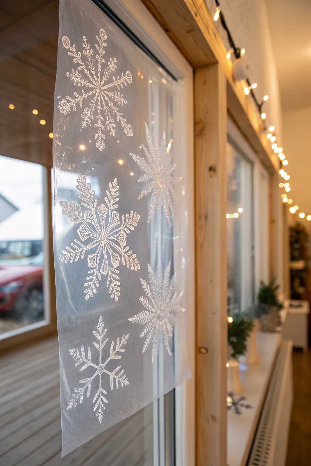 Add a touch of winter magic to your home with handcrafted window clings, combining simplicity and artistry for a charming seasonal decor.