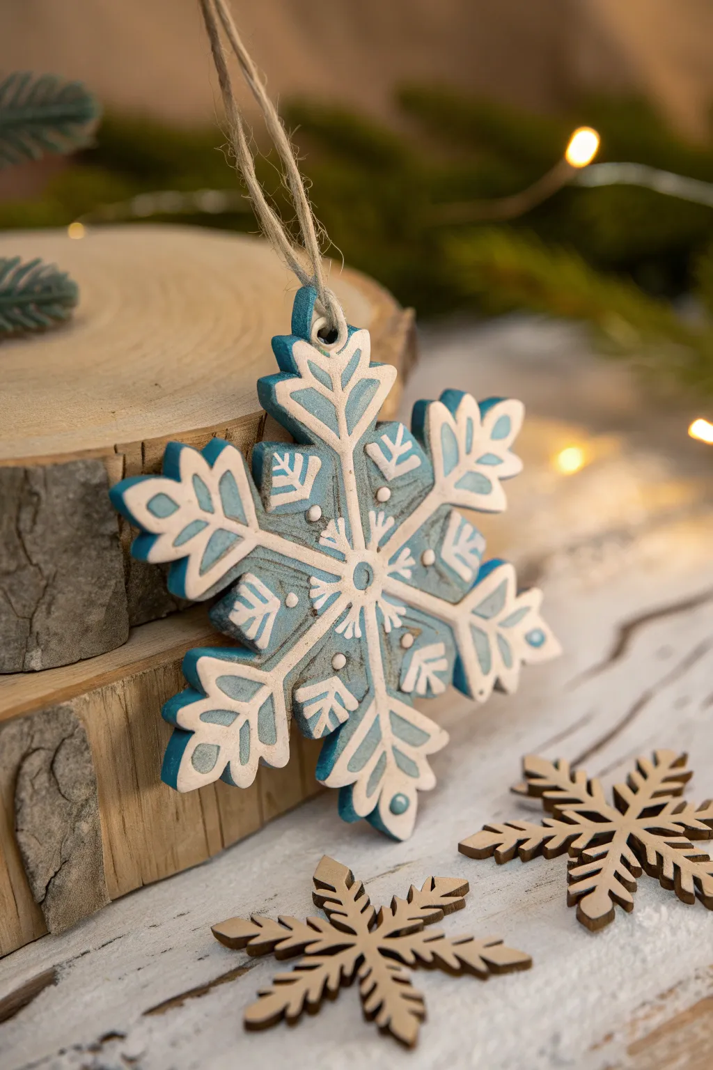 Bring the magic of winter indoors with this handcrafted wooden snowflake, a perfect blend of artistry and festive charm.