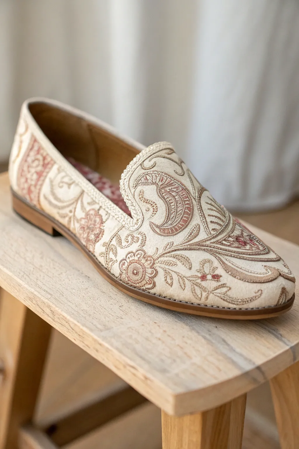 Step into timeless elegance with vintage-inspired embroidered shoes.