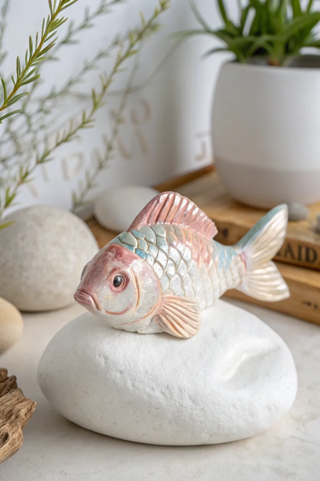 Transform your fairy garden with charming miniature fish figures for a whimsical aquatic touch.