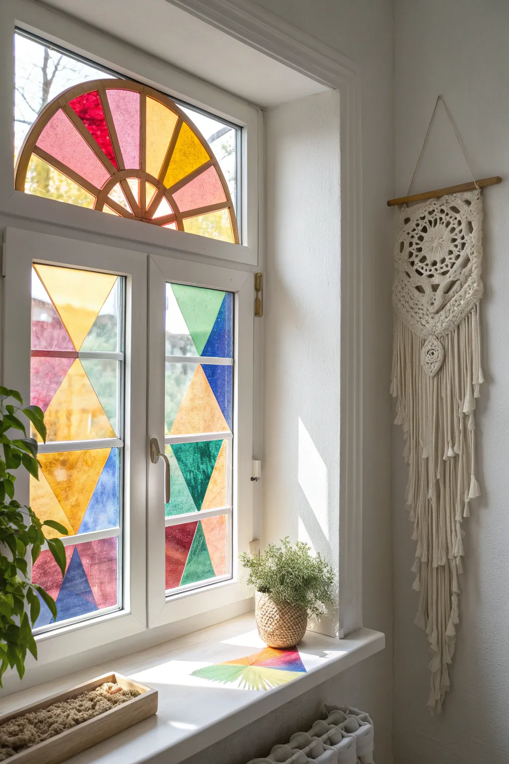 Bring a splash of color and creativity to your home with DIY faux stained glass art.