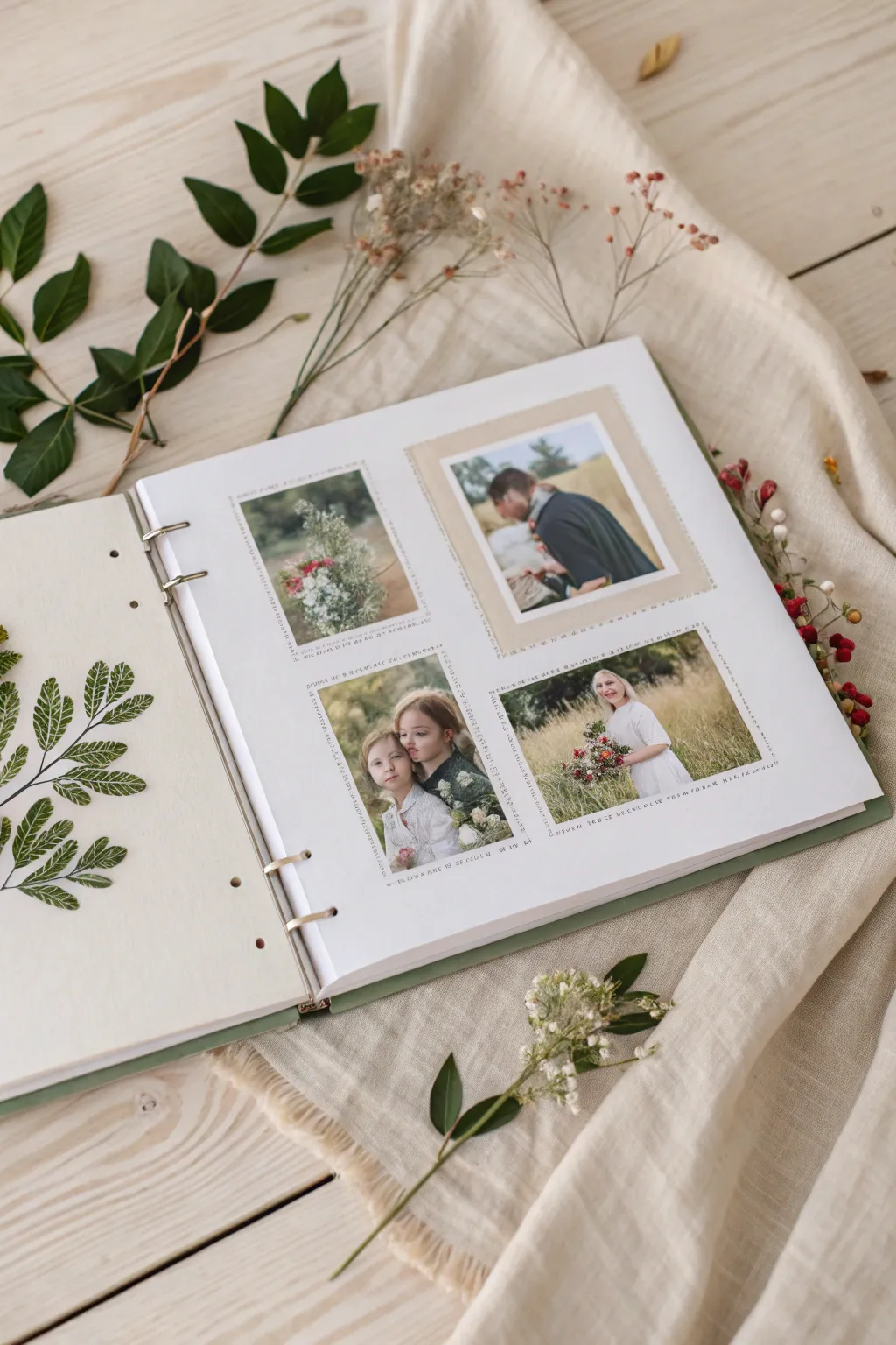 Embrace your roots with a family tree album that intertwines nature and heritage.