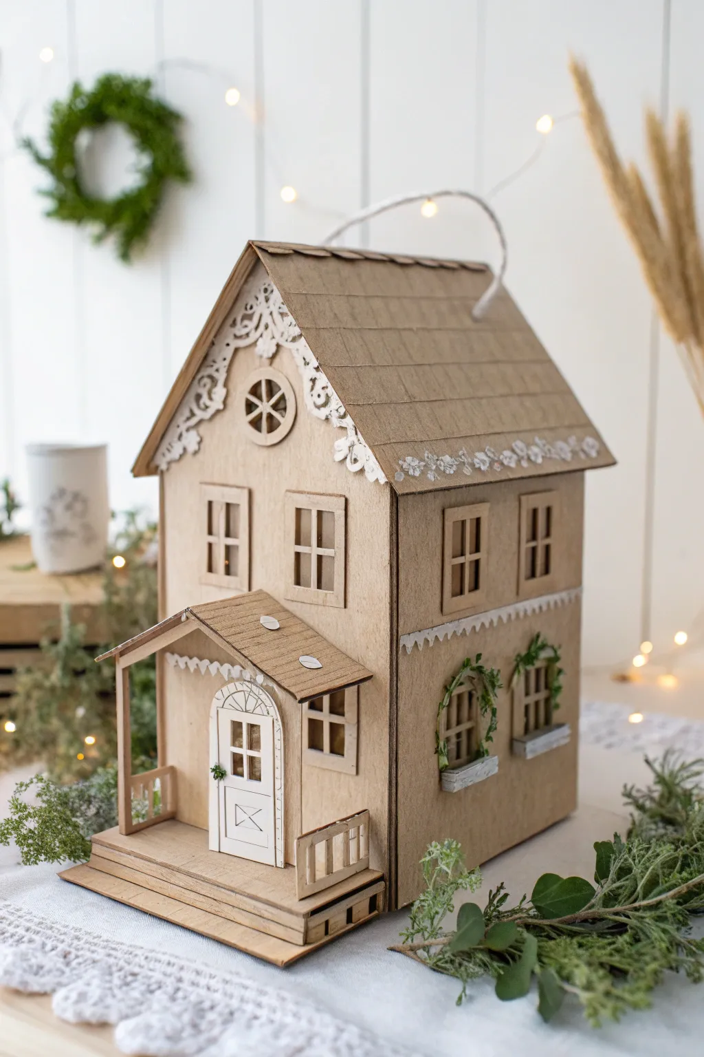 Embrace the warmth of a handcrafted farmhouse diorama, where simplicity meets rustic charm.