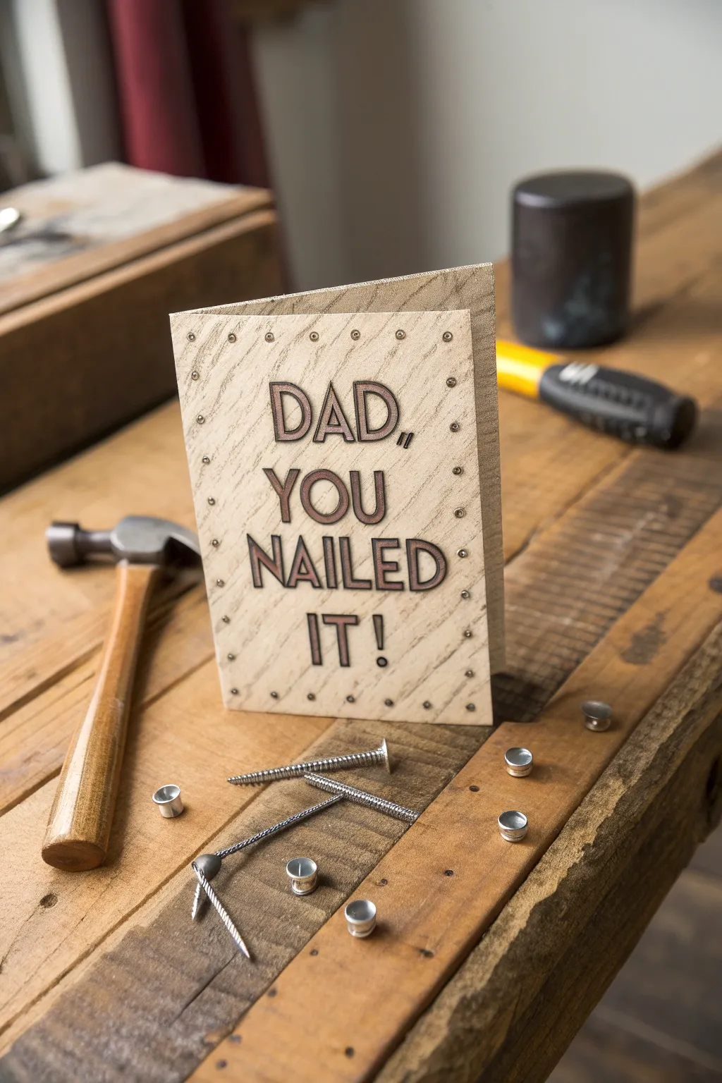 Celebrate Father's Day with a DIY masterpiece that says, 'Dad, you nailed it!' A perfect blend of humor and craftsmanship.