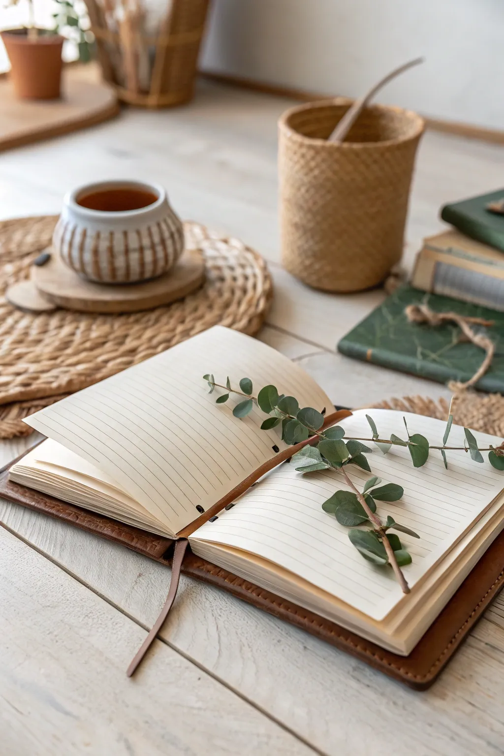 Capture your thoughts in a beautifully simple journal—where every page is a new beginning. 🌿🖋️