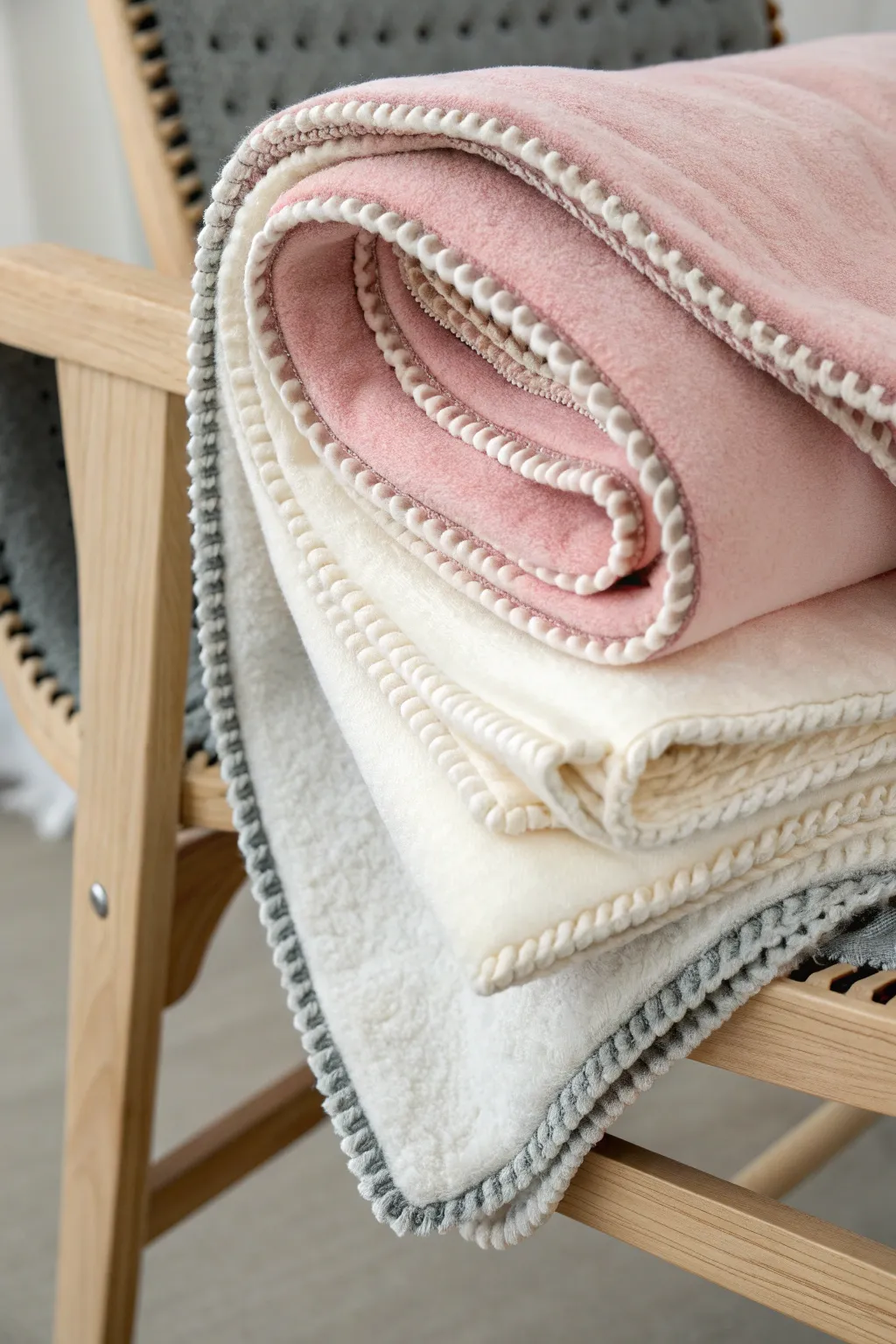 Embrace cozy elegance with layered fleece bindings that add a touch of depth and color.