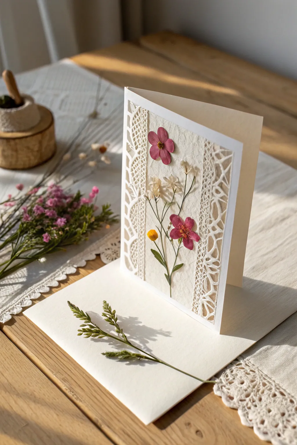 Lace and Flower Fusion: A perfect blend of elegance and natural beauty for your romantic moments.