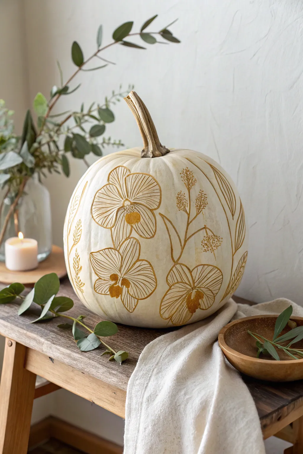 Transform your pumpkin into a tropical paradise with exotic orchid carvings.