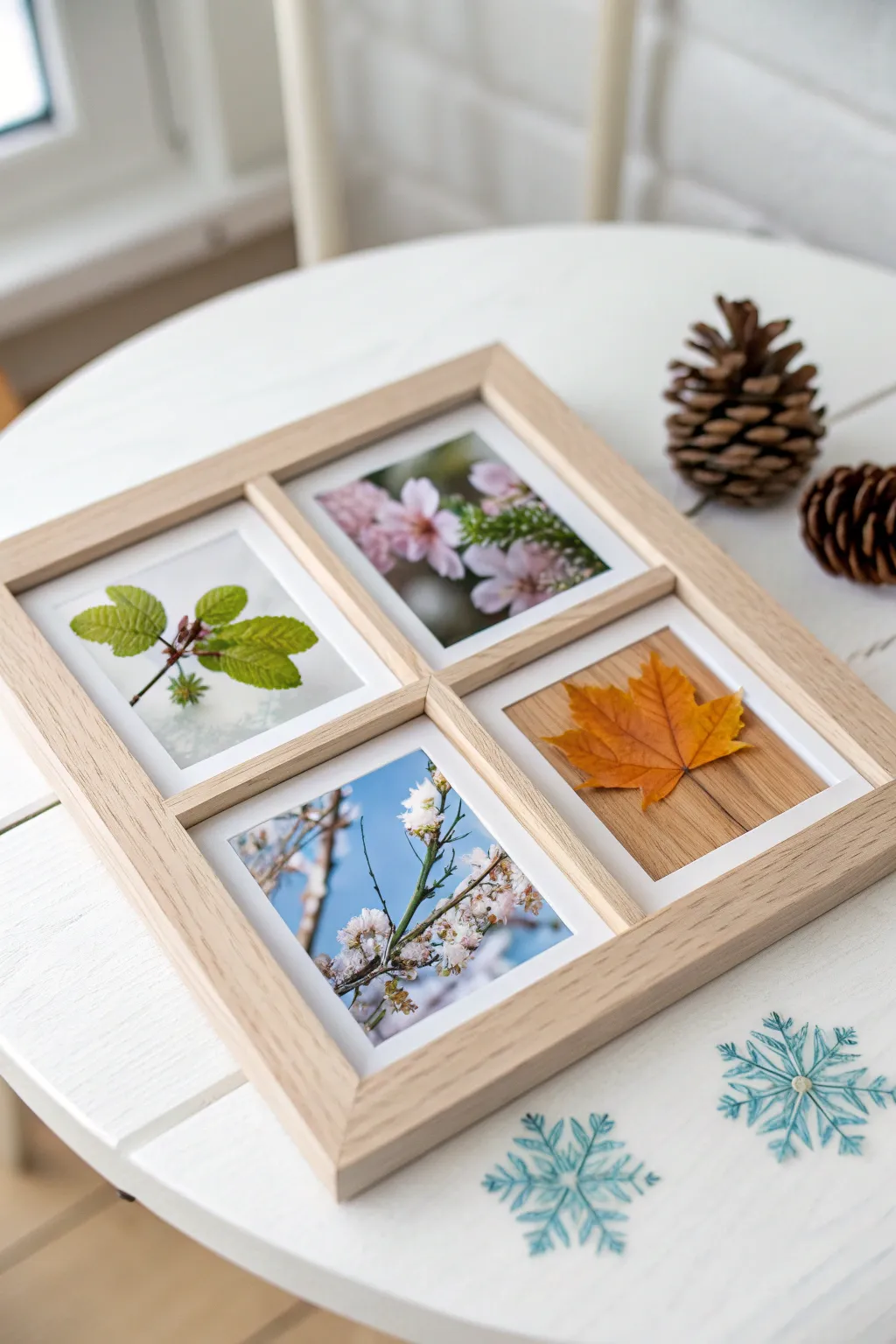 Capture every season's charm with a beautifully crafted photo frame that celebrates the year's natural beauty.