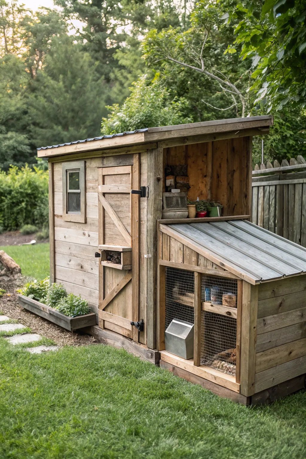Optimize your space with this stylish dual-purpose coop—where functionality meets craftsmanship.
