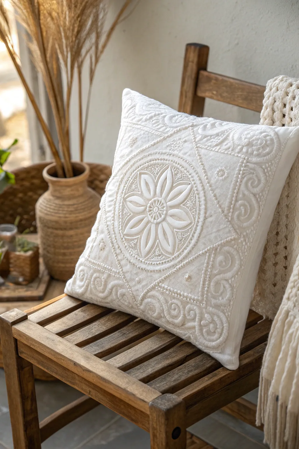 Discover the elegance in simplicity with monochrome embroidery magic.